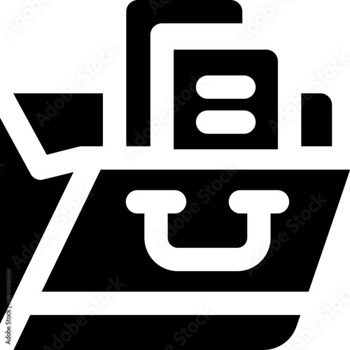 portfolio glyph icon. Strong and solid vector icon for websites, mobile interfaces, presentations, and visual branding. High quality and easy to edit.