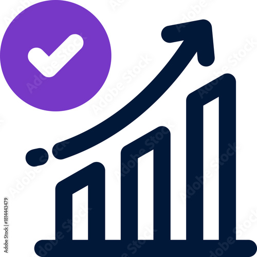 growth graph duotone icon. Sleek and modern vector icon for websites, mobile apps, marketing materials, and corporate design. Fully scalable and ready to use.