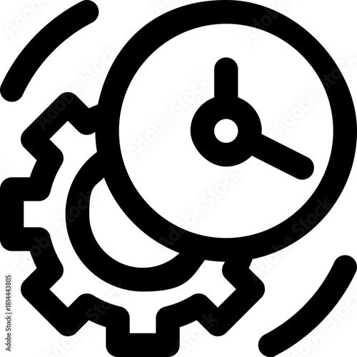 time management line icon. Clean and minimalist vector icon for websites, mobile apps, presentations, and logos. Fully scalable and customizable for any project.