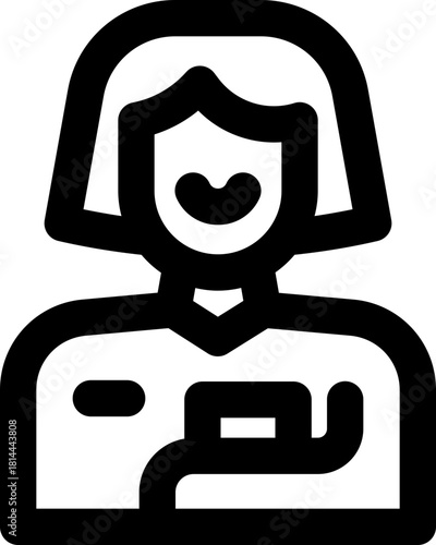 secretary line icon. Clean and minimalist vector icon for websites, mobile apps, presentations, and logos. Fully scalable and customizable for any project.