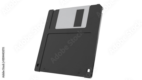 3D Render a floppy disk is shown on a white background
