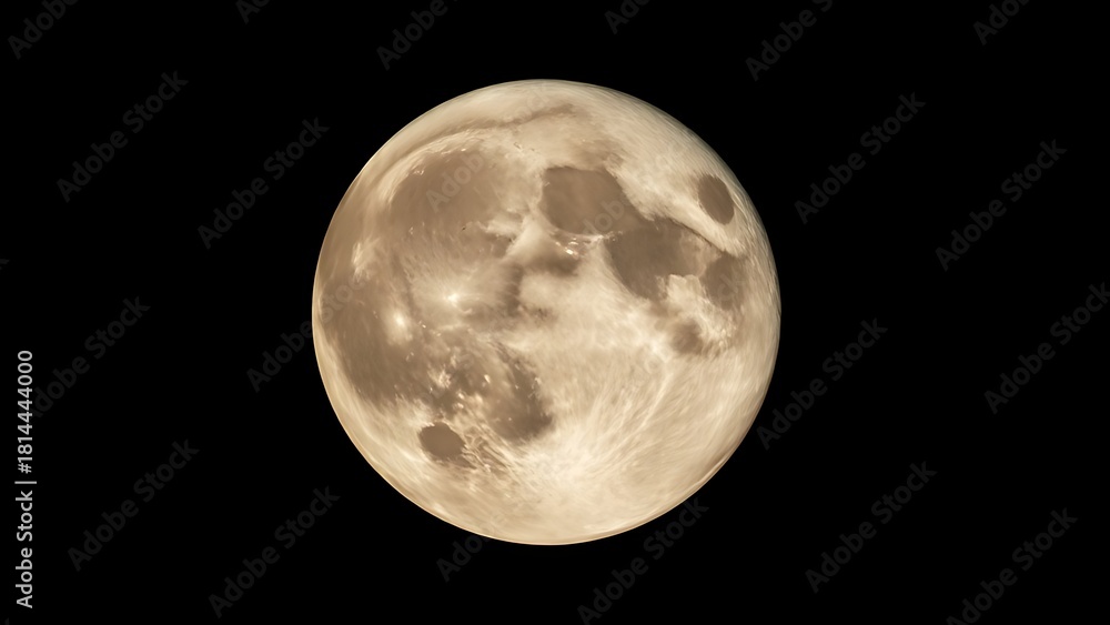 Obraz premium faraway. A striking close-up of the full moon, revealing intricate crater details against the dark night sky. STEM education sheets, lab safety posters, designed for biotech research communications.
