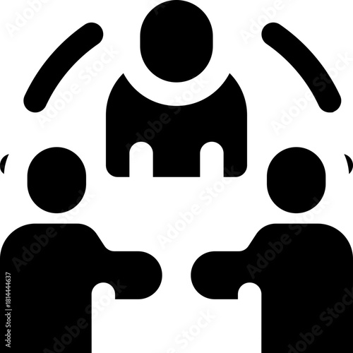 mediator glyph icon. Strong and solid vector icon for websites, mobile interfaces, presentations, and visual branding. High quality and easy to edit.