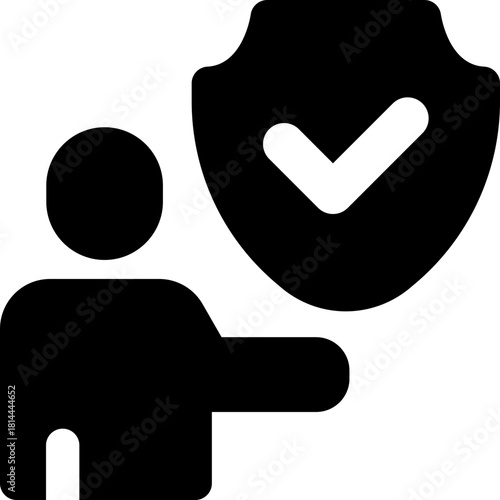 security glyph icon. Strong and solid vector icon for websites, mobile interfaces, presentations, and visual branding. High quality and easy to edit.