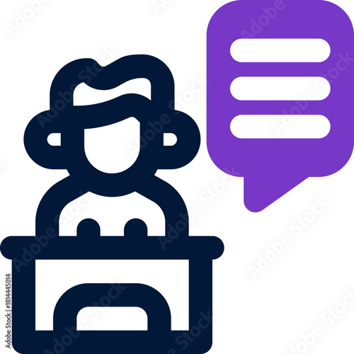 speech duotone icon. Sleek and modern vector icon for websites, mobile apps, marketing materials, and corporate design. Fully scalable and ready to use.