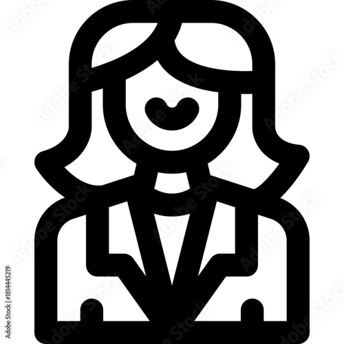 business women line icon. Clean and minimalist vector icon for websites, mobile apps, presentations, and logos. Fully scalable and customizable for any project.