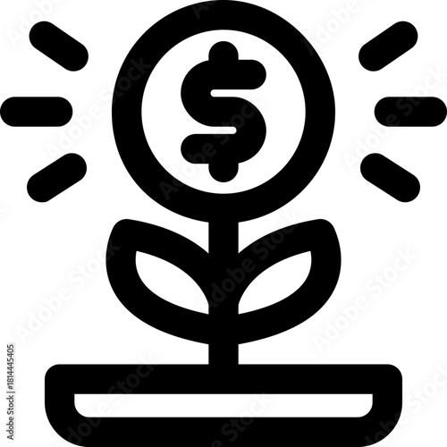 investment line icon. Clean and minimalist vector icon for websites, mobile apps, presentations, and logos. Fully scalable and customizable for any project.