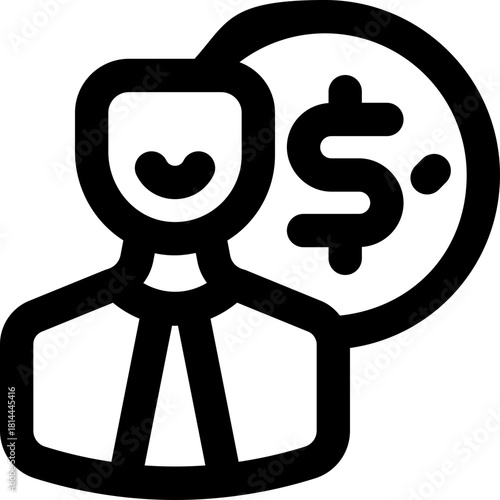 investor line icon. Clean and minimalist vector icon for websites, mobile apps, presentations, and logos. Fully scalable and customizable for any project.