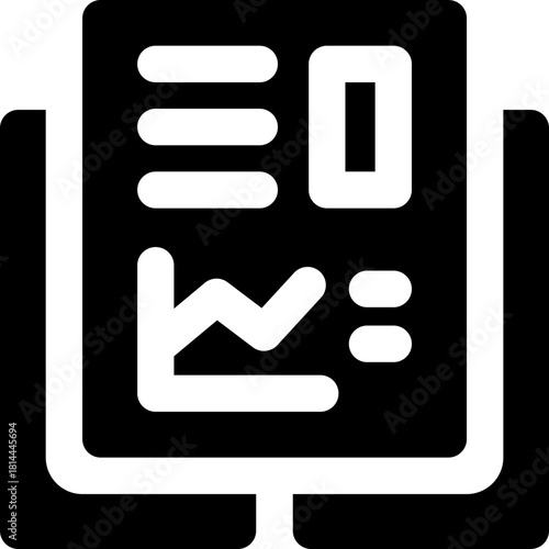 report glyph icon. Strong and solid vector icon for websites, mobile interfaces, presentations, and visual branding. High quality and easy to edit.