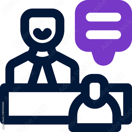 receptionist duotone icon. Sleek and modern vector icon for websites, mobile apps, marketing materials, and corporate design. Fully scalable and ready to use.