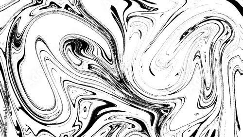 Liquid paint abstract background. Black and white  wall paint. 