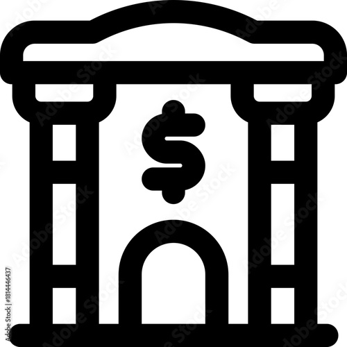 bank line icon. Clean and minimalist vector icon for websites, mobile apps, presentations, and logos. Fully scalable and customizable for any project.