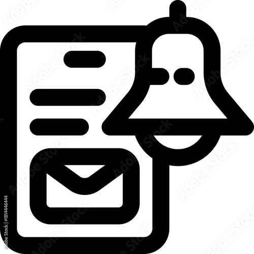 notification line icon. Clean and minimalist vector icon for websites, mobile apps, presentations, and logos. Fully scalable and customizable for any project.