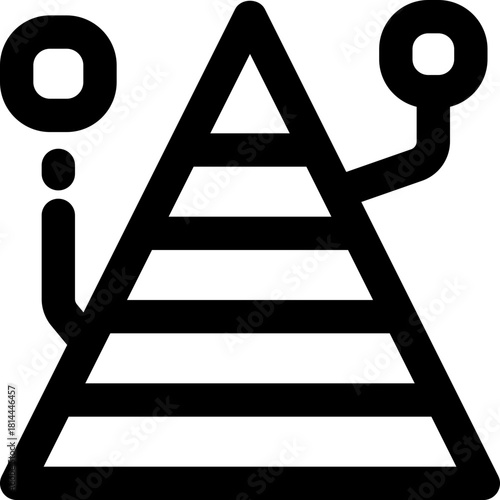 pyramid chart line icon. Clean and minimalist vector icon for websites, mobile apps, presentations, and logos. Fully scalable and customizable for any project.