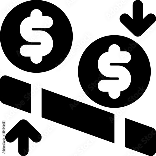 leverage glyph icon. Strong and solid vector icon for websites, mobile interfaces, presentations, and visual branding. High quality and easy to edit.