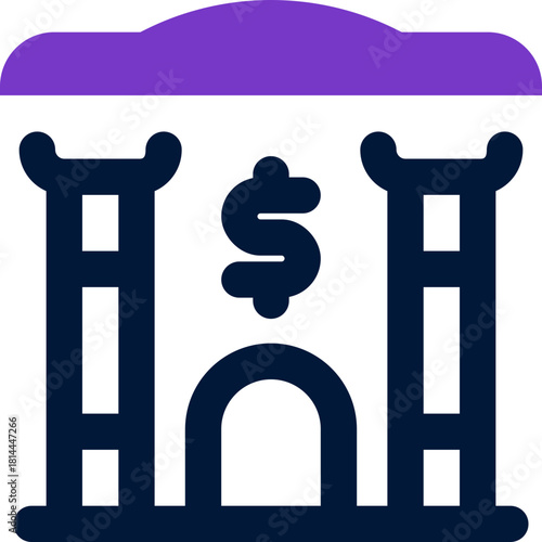 bank duotone icon. Sleek and modern vector icon for websites, mobile apps, marketing materials, and corporate design. Fully scalable and ready to use.