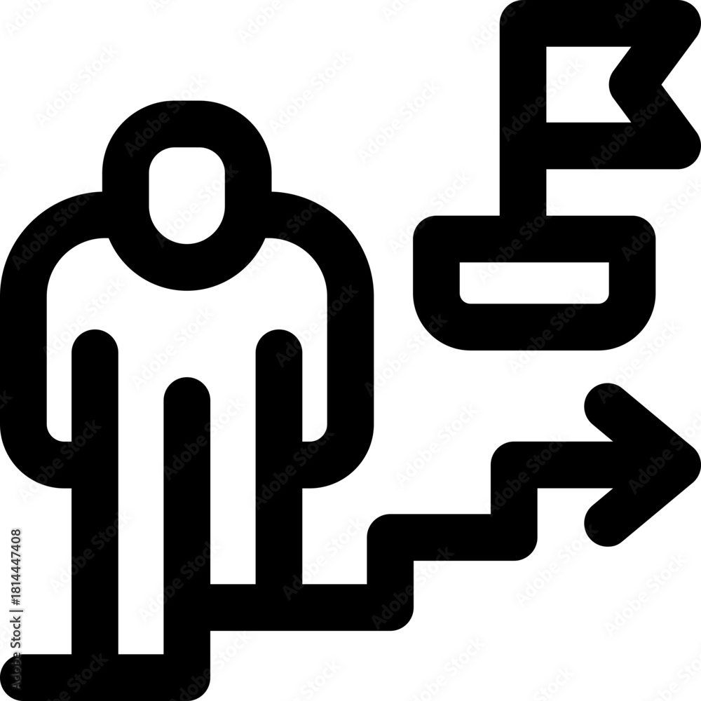 Obraz premium career path line icon. Clean and minimalist vector icon for websites, mobile apps, presentations, and logos. Fully scalable and customizable for any project.