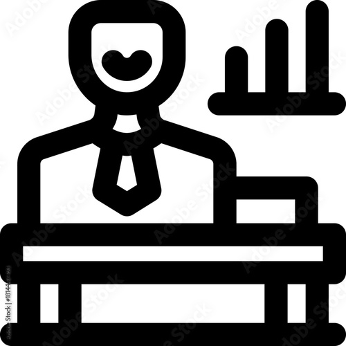 business officer line icon. Clean and minimalist vector icon for websites, mobile apps, presentations, and logos. Fully scalable and customizable for any project.