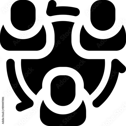 collaborate glyph icon. Strong and solid vector icon for websites, mobile interfaces, presentations, and visual branding. High quality and easy to edit.