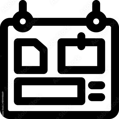 moodboard line icon. Clean and minimalist vector icon for websites, mobile apps, presentations, and logos. Fully scalable and customizable for any project.