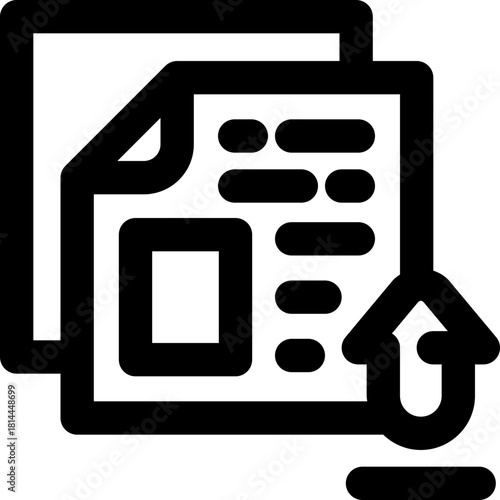 submit line icon. Clean and minimalist vector icon for websites, mobile apps, presentations, and logos. Fully scalable and customizable for any project.