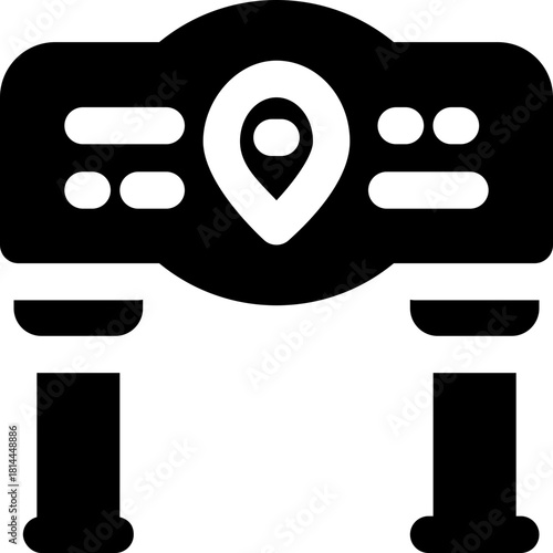 address glyph icon. Strong and solid vector icon for websites, mobile interfaces, presentations, and visual branding. High quality and easy to edit.