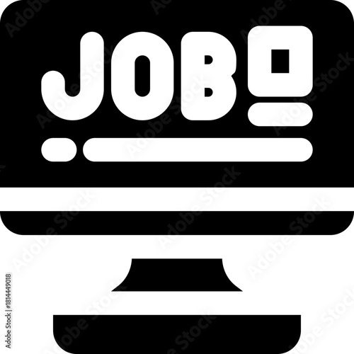 online job glyph icon. Strong and solid vector icon for websites, mobile interfaces, presentations, and visual branding. High quality and easy to edit.