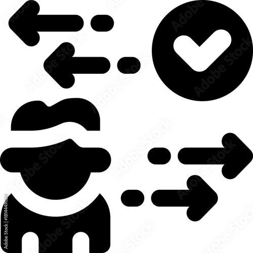 approach glyph icon. Strong and solid vector icon for websites, mobile interfaces, presentations, and visual branding. High quality and easy to edit.