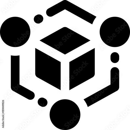 blockchain glyph icon. Strong and solid vector icon for websites, mobile interfaces, presentations, and visual branding. High quality and easy to edit.