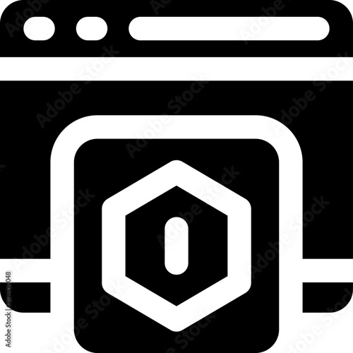 browser glyph icon. Strong and solid vector icon for websites, mobile interfaces, presentations, and visual branding. High quality and easy to edit.