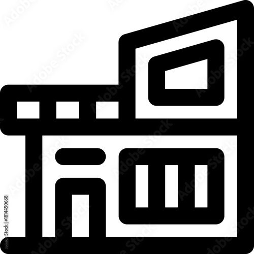 villa line icon. Clean and minimalist vector icon for websites, mobile apps, presentations, and logos. Fully scalable and customizable for any project.