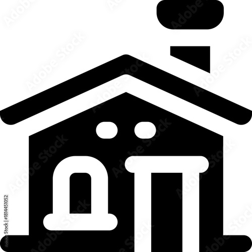 house glyph icon. Strong and solid vector icon for websites, mobile interfaces, presentations, and visual branding. High quality and easy to edit.