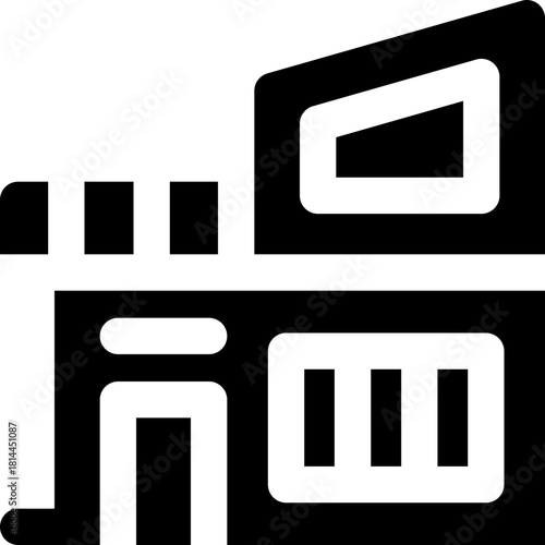 villa glyph icon. Strong and solid vector icon for websites, mobile interfaces, presentations, and visual branding. High quality and easy to edit.