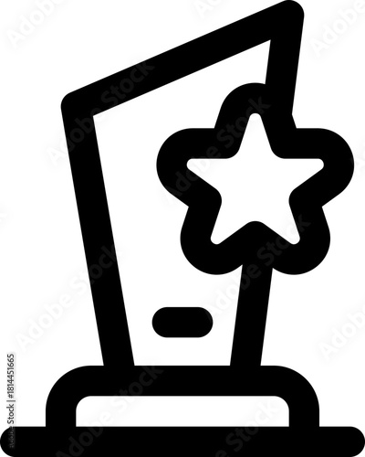 trophy line icon. Clean and minimalist vector icon for websites, mobile apps, presentations, and logos. Fully scalable and customizable for any project.