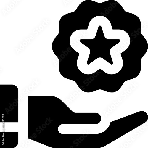 reward glyph icon. Strong and solid vector icon for websites, mobile interfaces, presentations, and visual branding. High quality and easy to edit.
