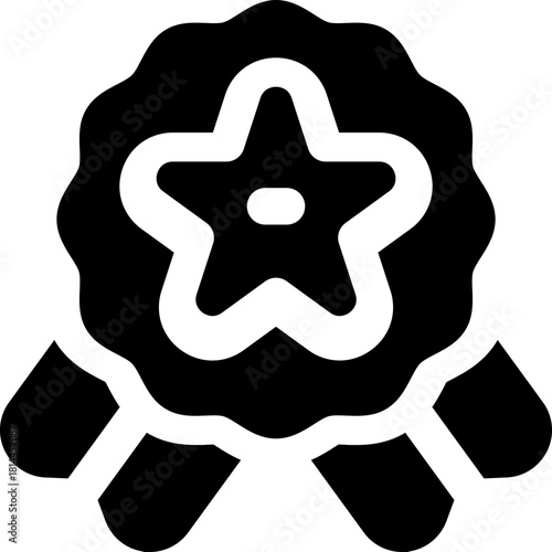 award glyph icon. Strong and solid vector icon for websites, mobile interfaces, presentations, and visual branding. High quality and easy to edit.