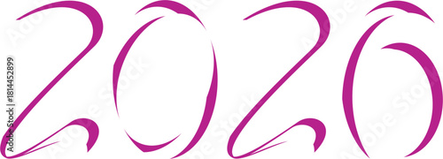 Stylized Magenta 2026 Number Graphic