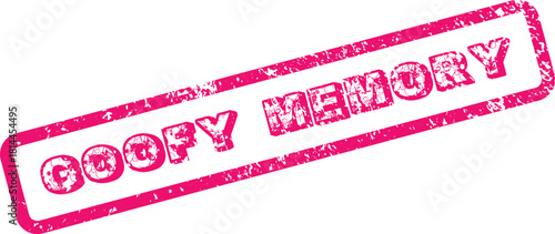 A pink floral stamped goofy memory emblem for silly pictures albums