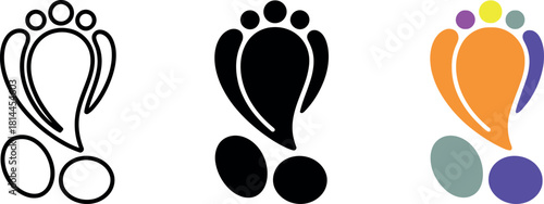 Lotus Flower Icon Set with Different Style Depictions Minimalist Design for Various Applications