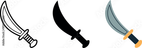 Pirate Sword Vector Illustration Depicting Adventure Swashbuckling and Historical Warfare With Different Style Options