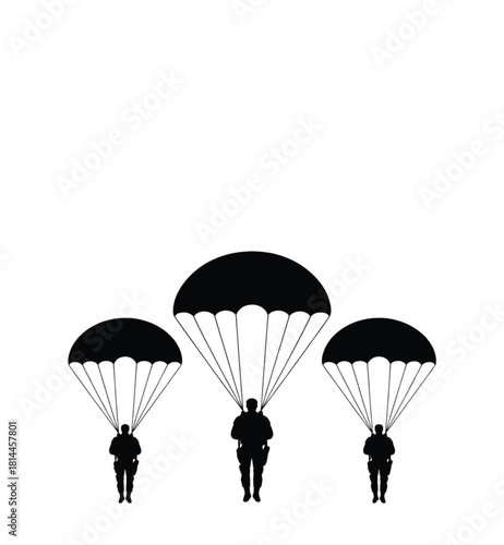 Paratrooper Formation Silhouette