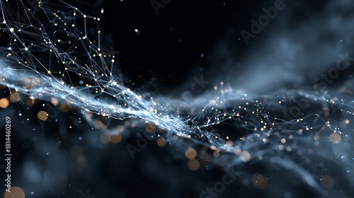 Glowing Neural Network Wave – Perfect for AI, ML, big data, metaverse