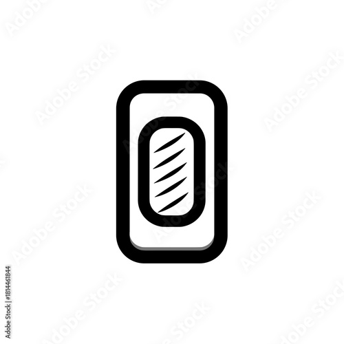 Simple black and white disposable pad icon with bold outline and diagonal inner pattern
