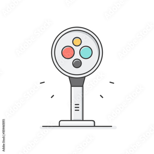 Modern doppler scanner icon with circular sensor head showing color indicators on a slim stand