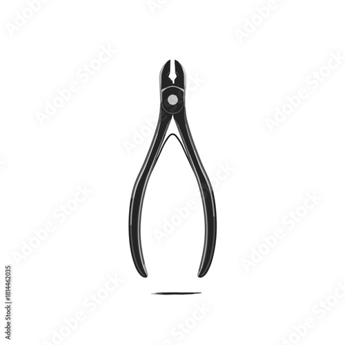 Black dental extraction forceps in minimal clean style on white background