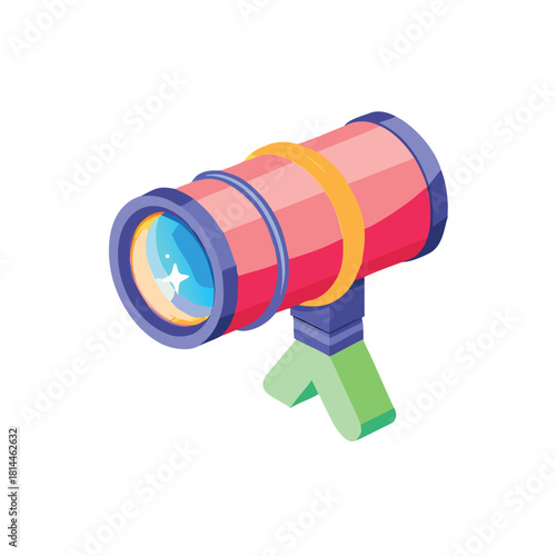 Colorful Cosmic Telescope Lens Illustration
