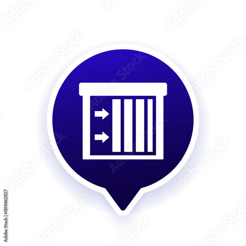 shutter door icon, side sliding door vector