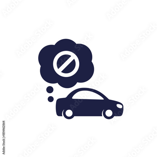 car exhaust ban icon on white