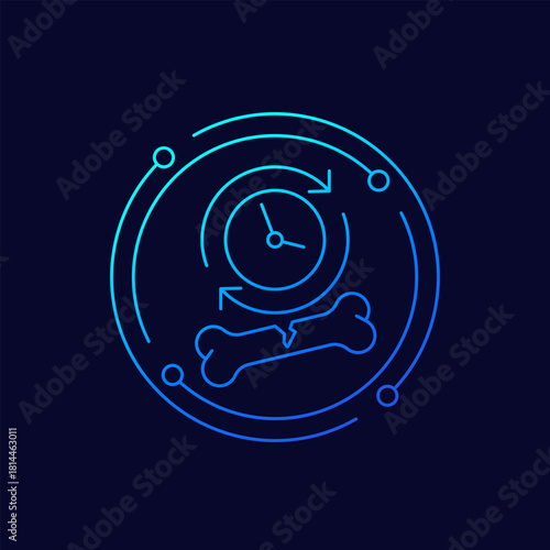 bone fracture healing time icon, linear design