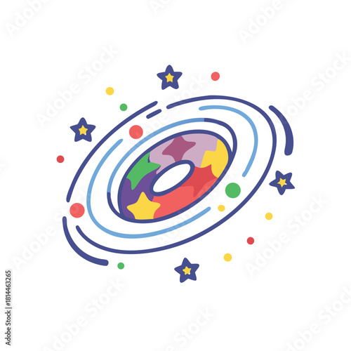 Colorful Milky Way Shape Illustration